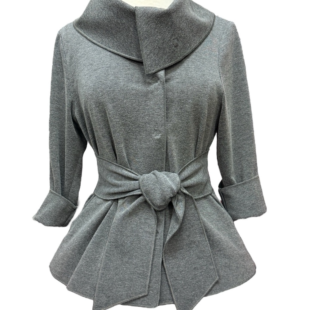 Stylish Gray Belted Jacket